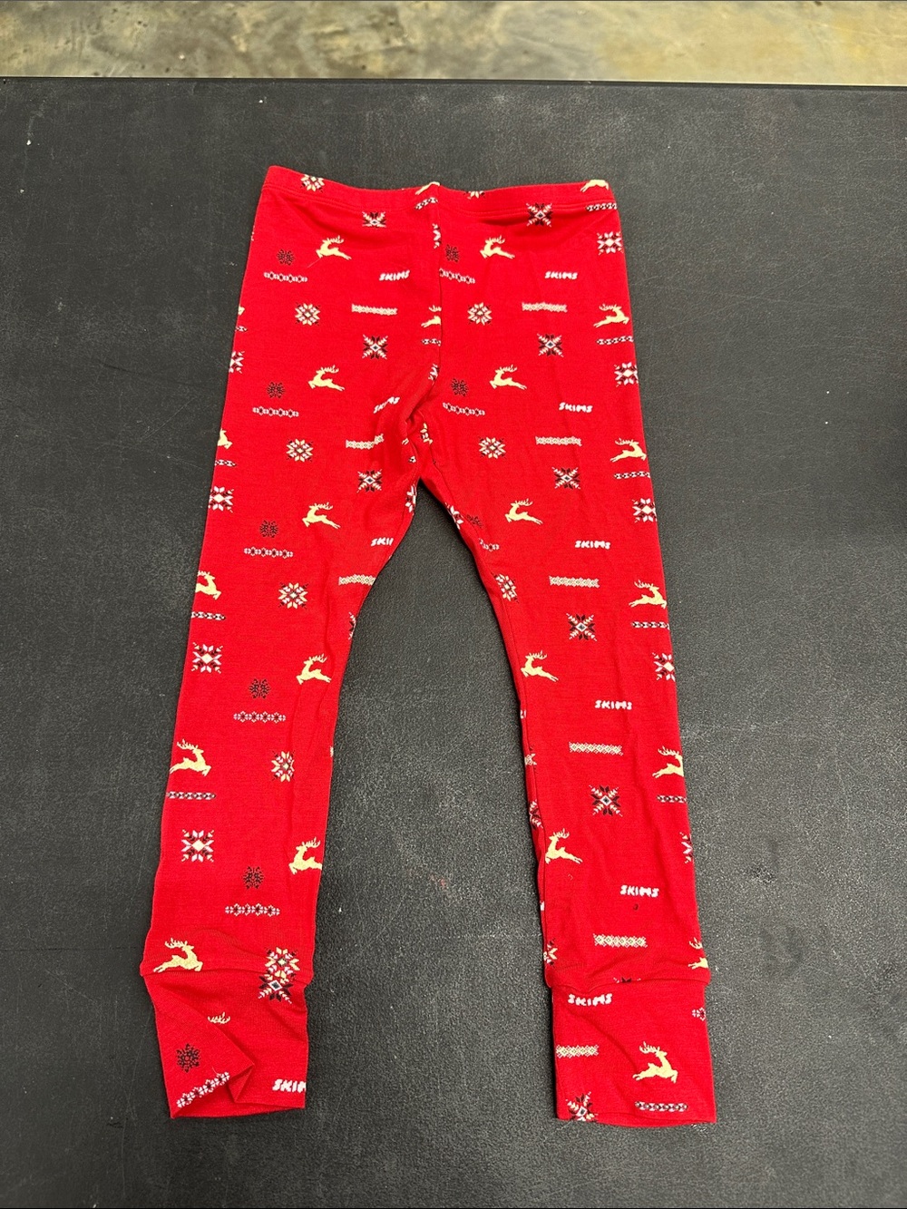 Skims Kids Red Holiday pajama pants size 5 nwt not too bottoms only